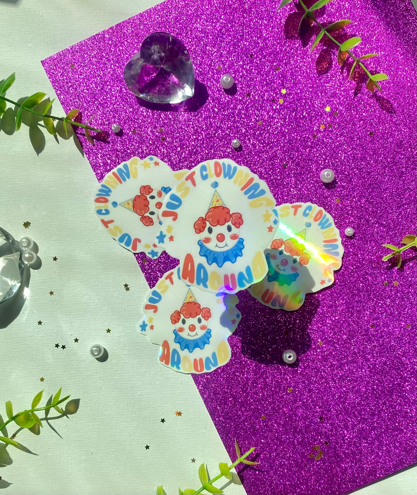Just Clowning Around Holographic Sticker