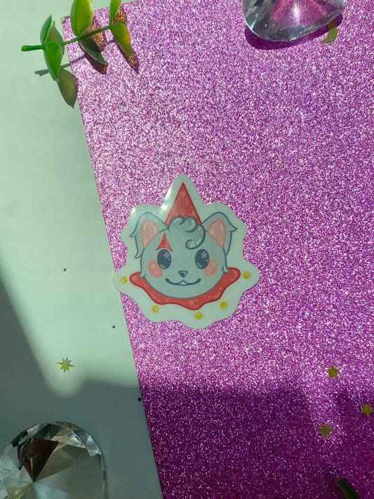 Grey Cat Holographic Sticker
