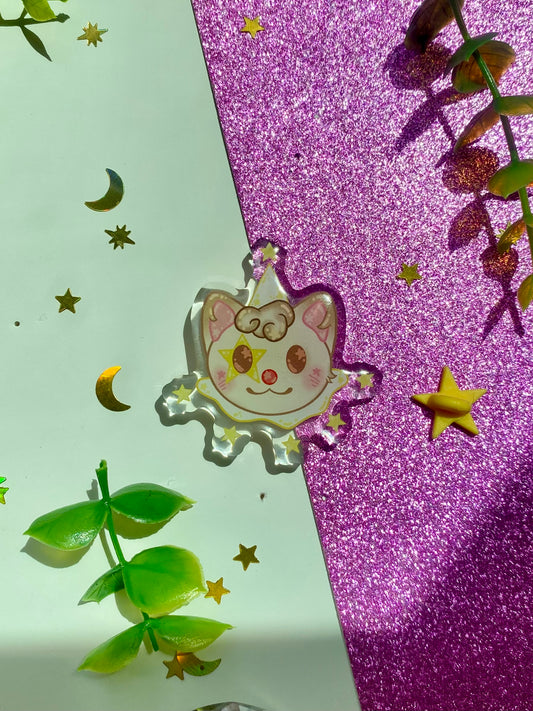 Brown Cat Acrylic Pin