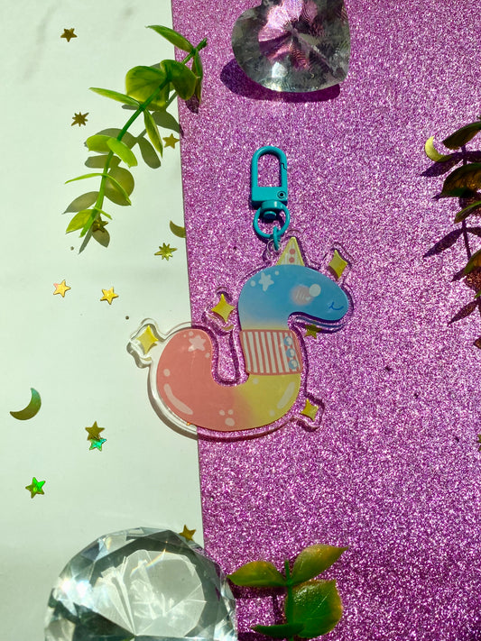 Candy Worm Clown Acrylic Keychain