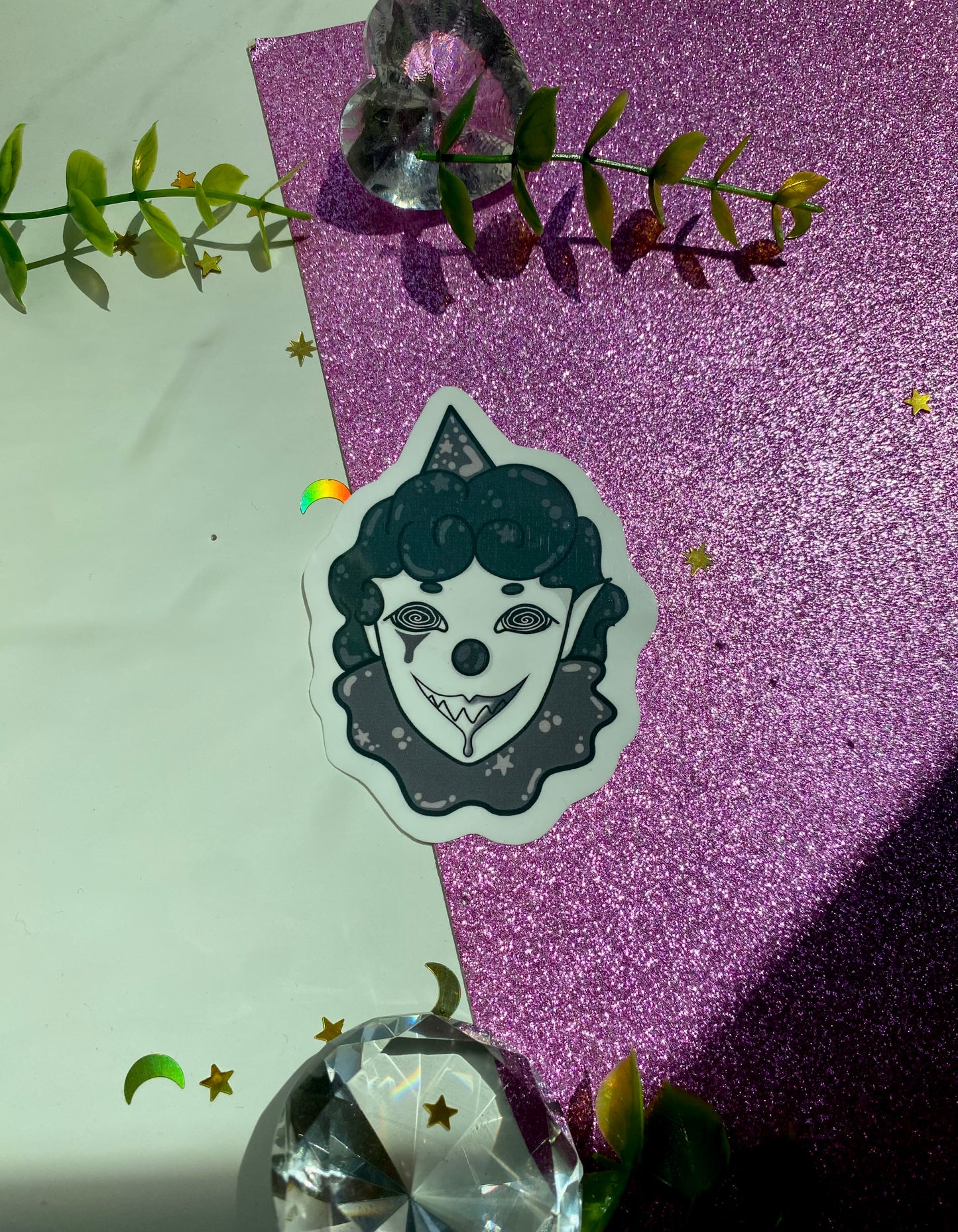 Creepy Clown Head Sticker