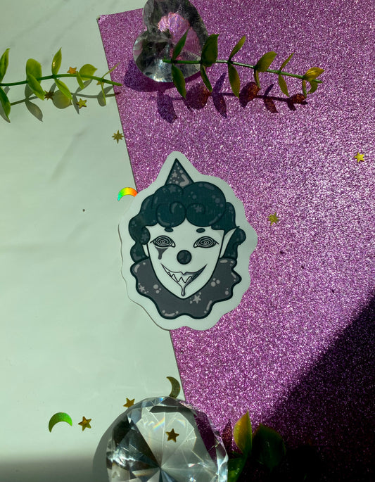 Creepy Clown Head Sticker