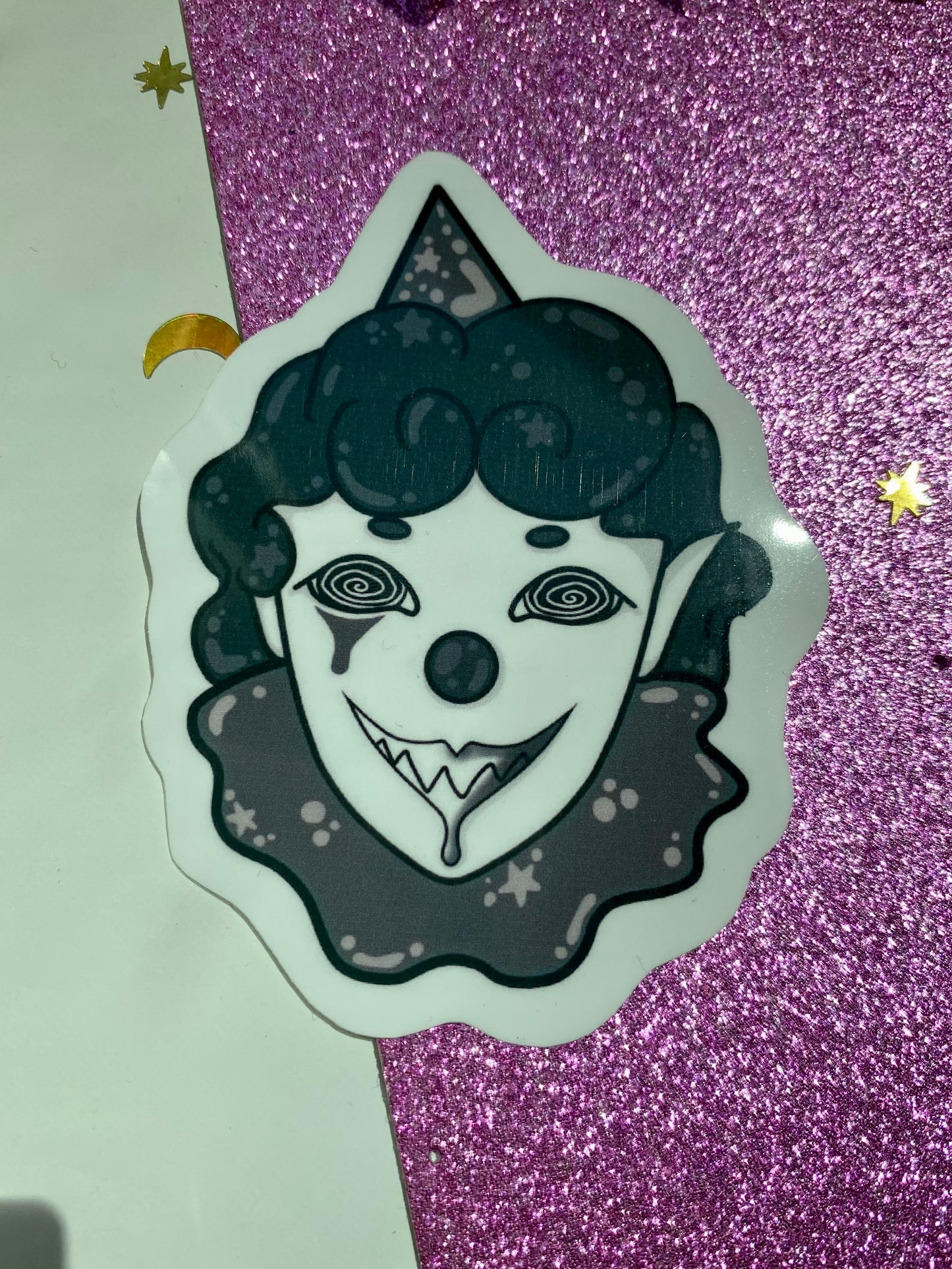 Creepy Clown Head Sticker