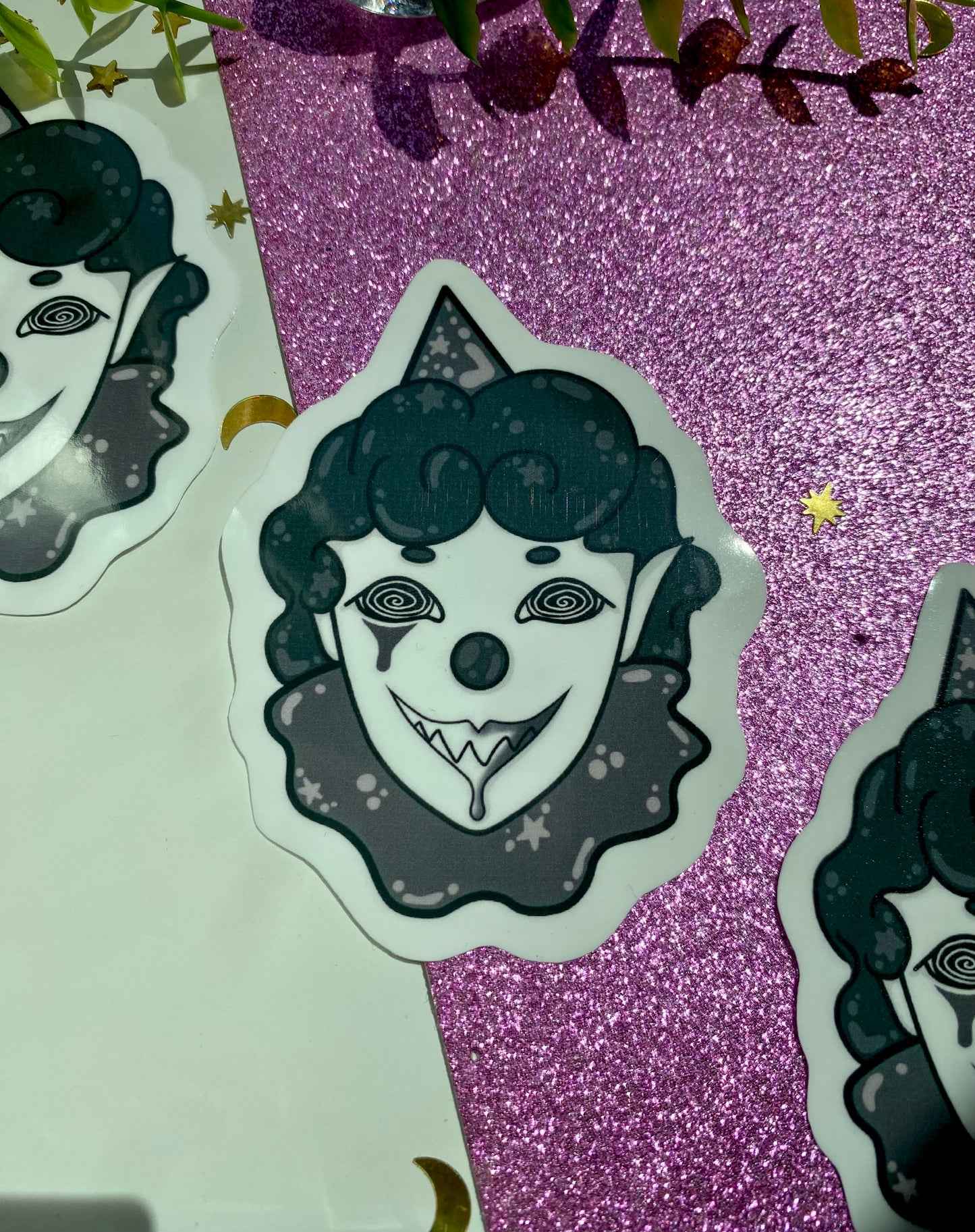 Creepy Clown Head Sticker