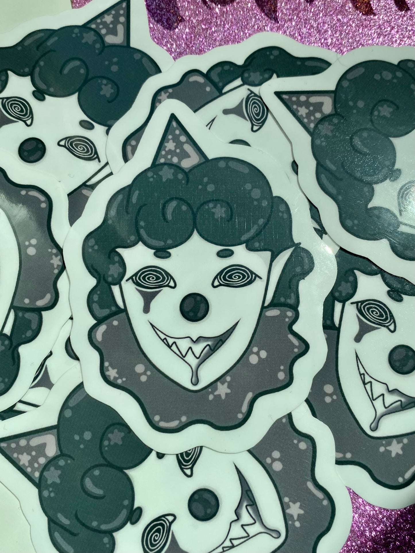 Creepy Clown Head Sticker